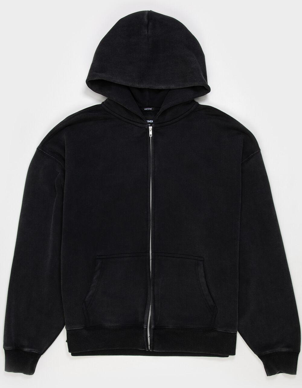RSQ Mens Oversized Zip-Up Hoodie - BLACK Product Image