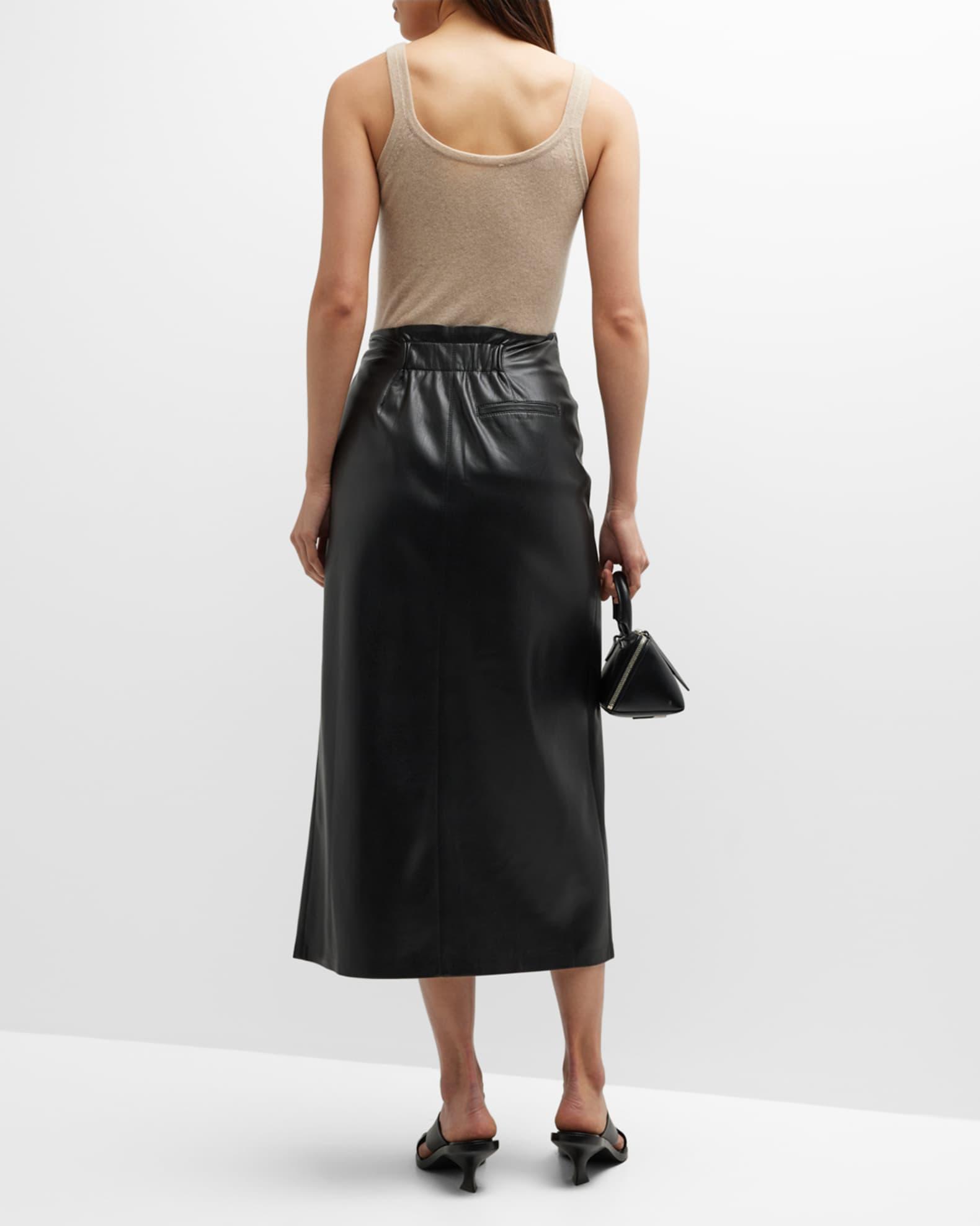 Amas Faux Leather Midi Skirt Product Image