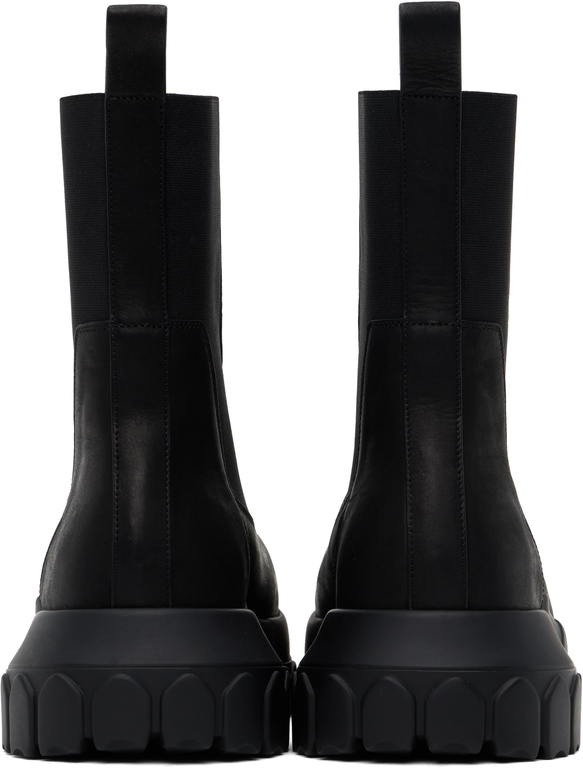 Black Hollywood Beatle Mega Tractor Chelsea Boots Product Image