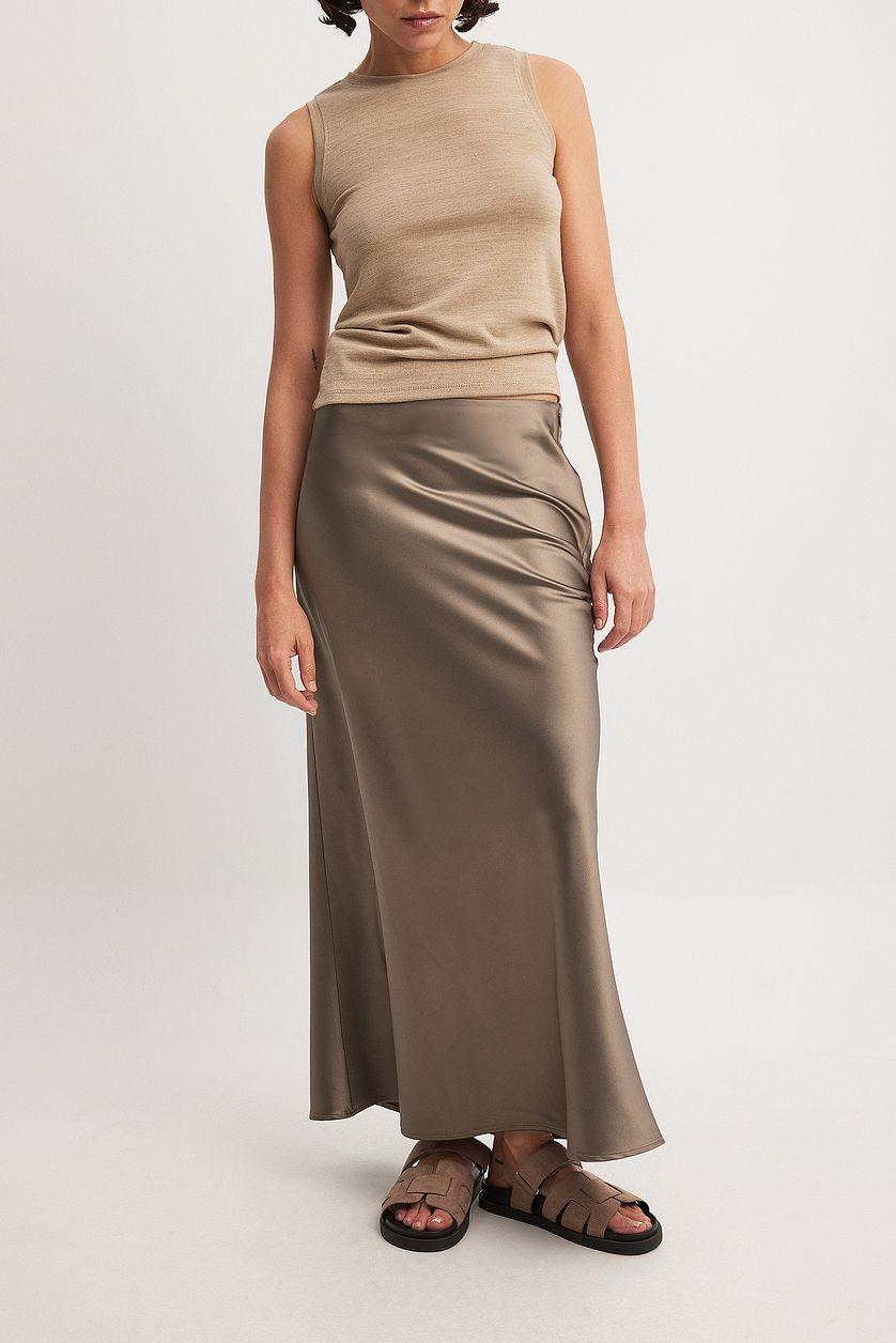 Satin Midi Skirt Product Image