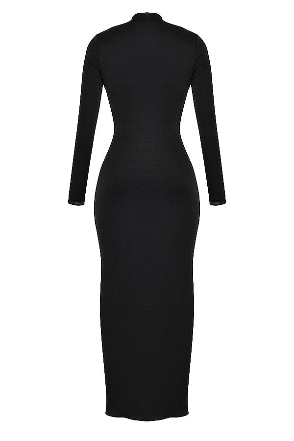 Saskia  black draped maxi dress Product Image