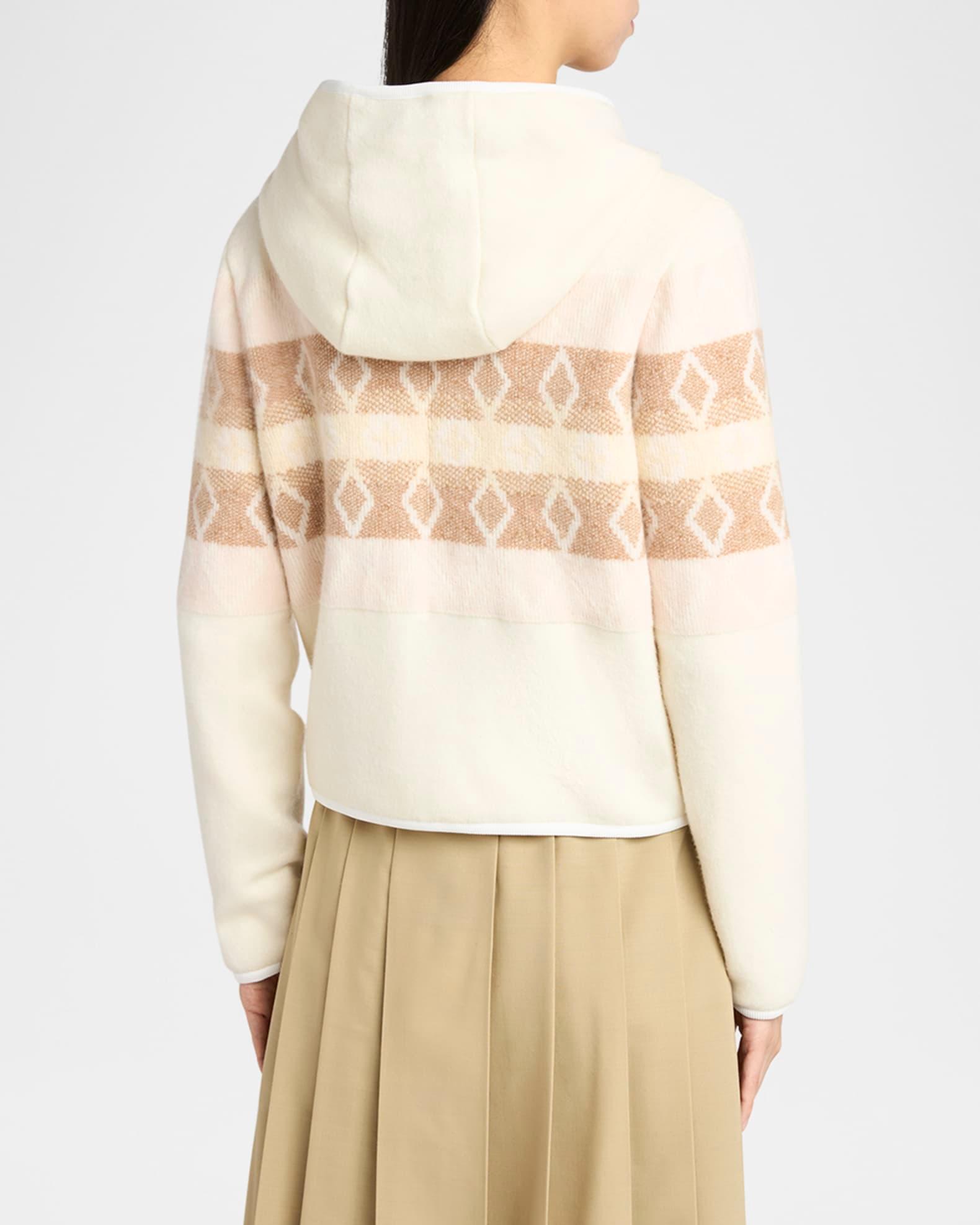 Hooded Argyle Zip Cardigan Product Image