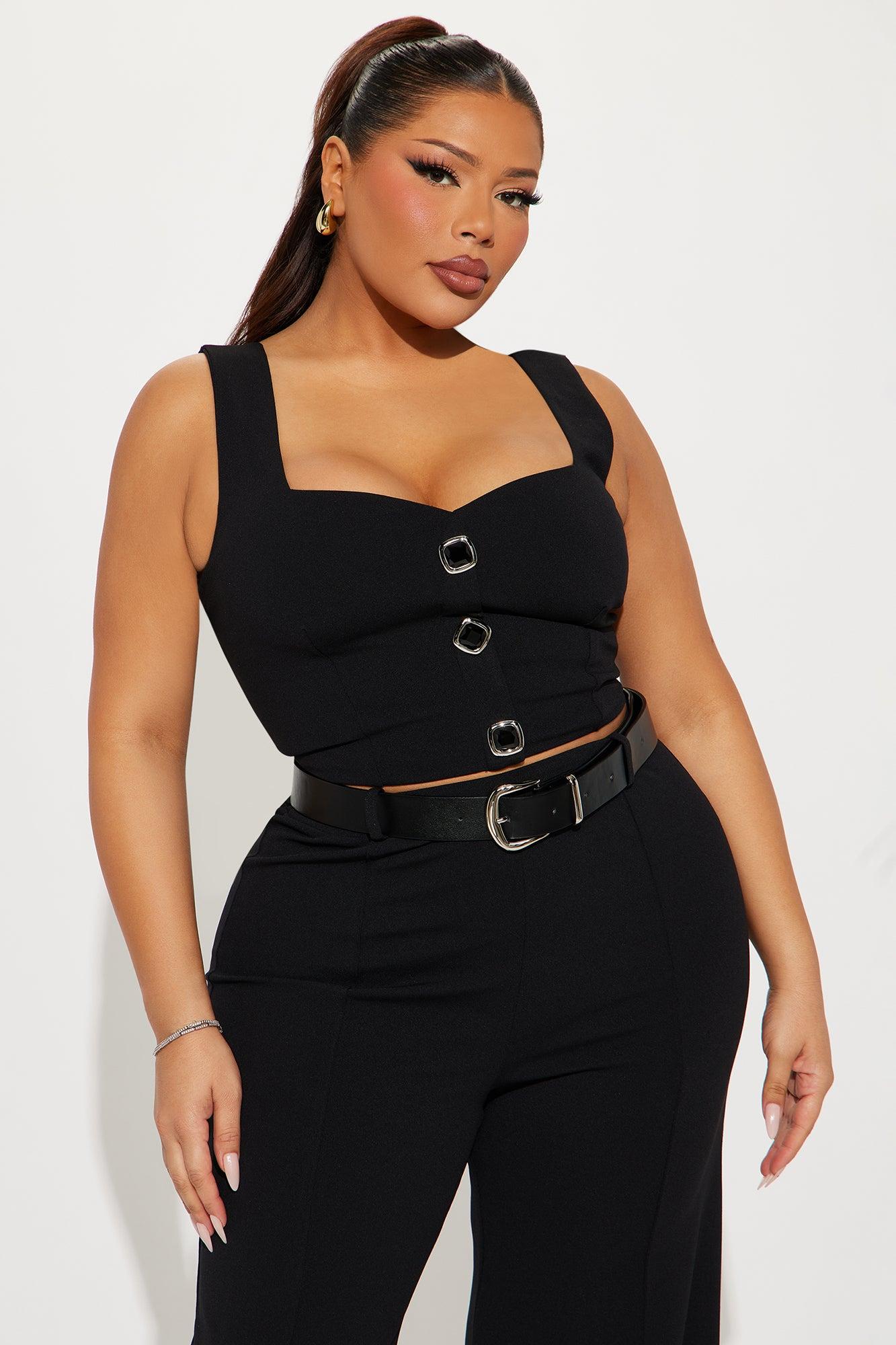 Fernanda Belted Pant Set - Black Product Image
