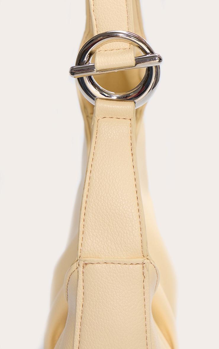 Cream PU T Bar Asymmetric Shoulder Bag Product Image
