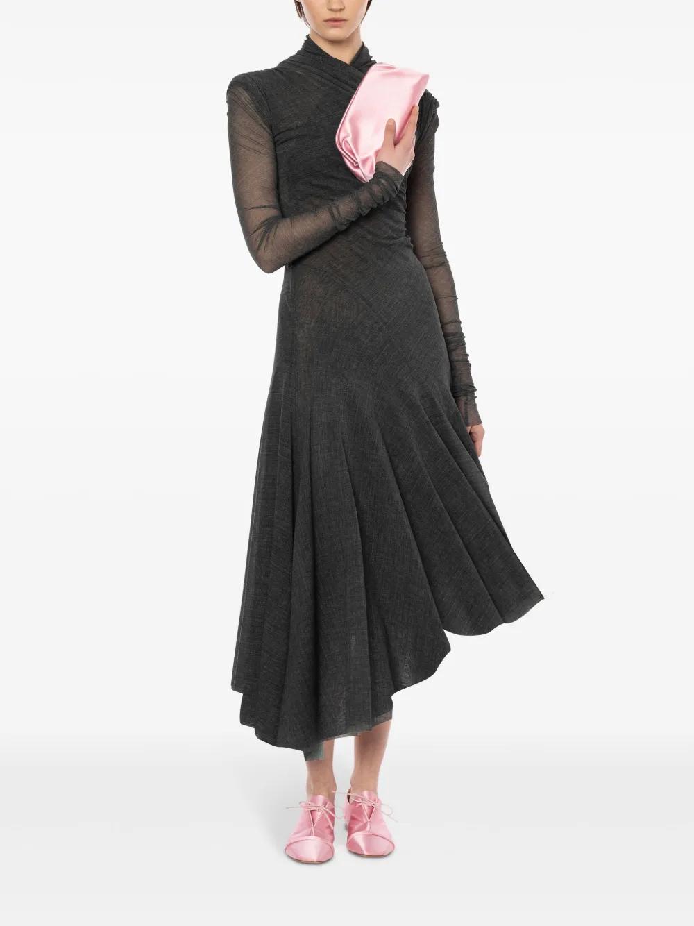 draped asymmetric midi dress Product Image