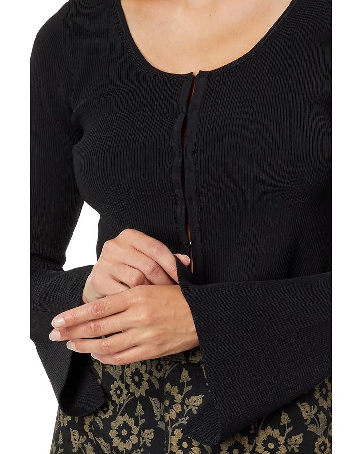 Plus Size Lace-Up Stretch Cotton Puff-Sleeve Top Product Image