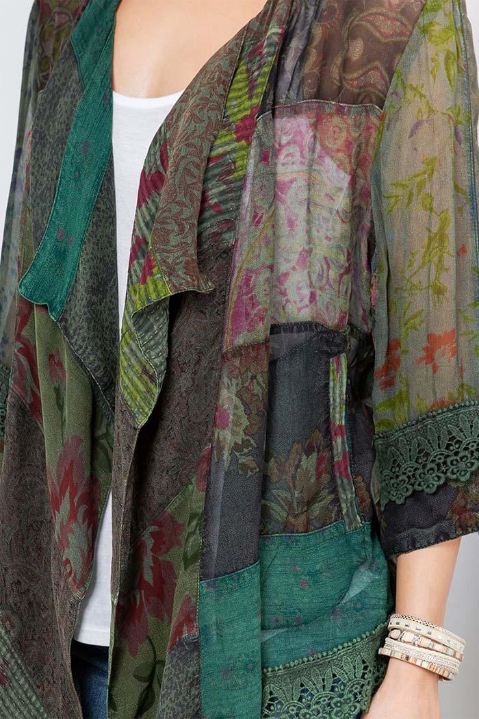 Patchwork Kimono Overdyed Prints Product Image