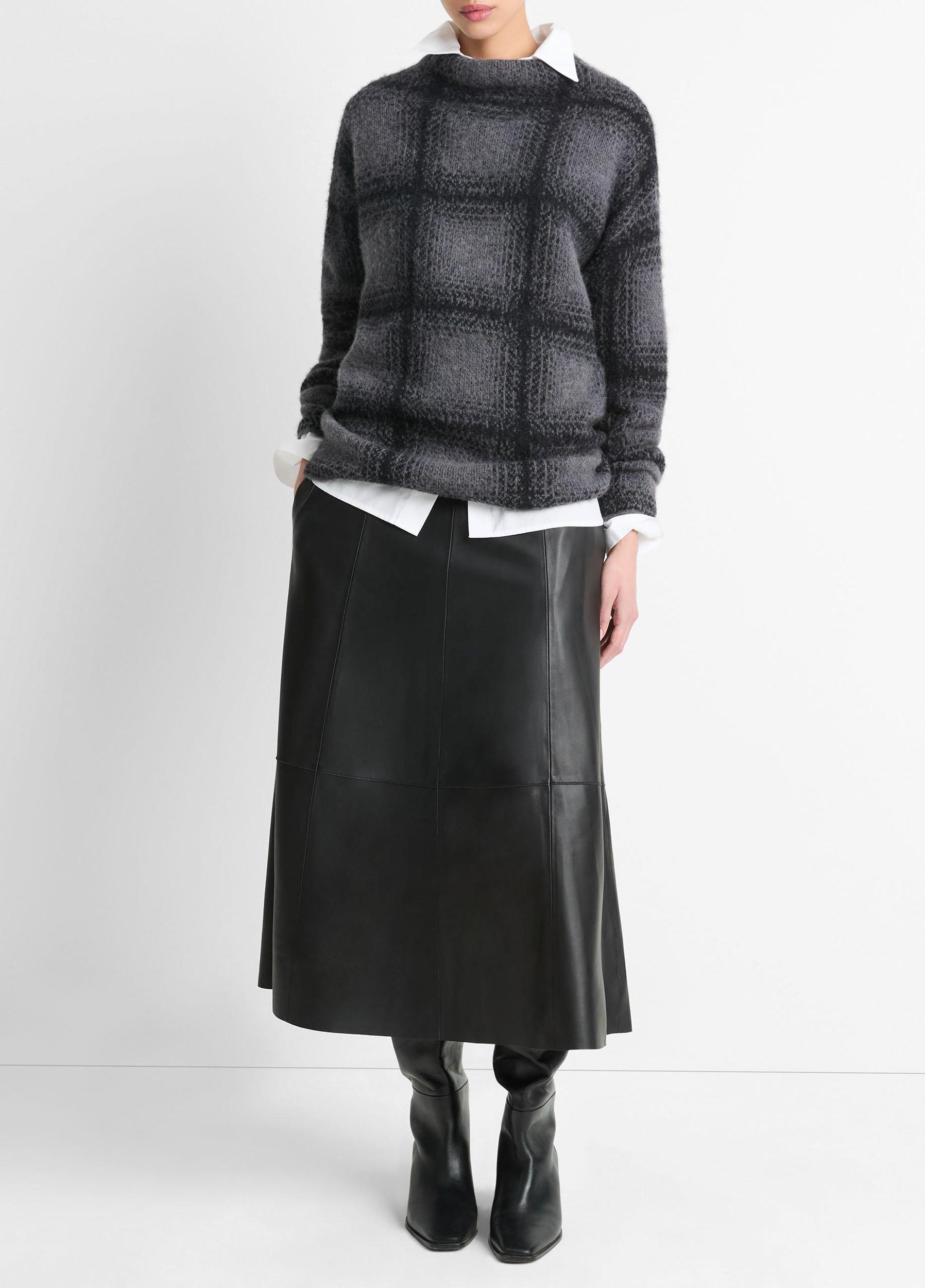 Shadow Plaid Funnel Neck Sweater Product Image