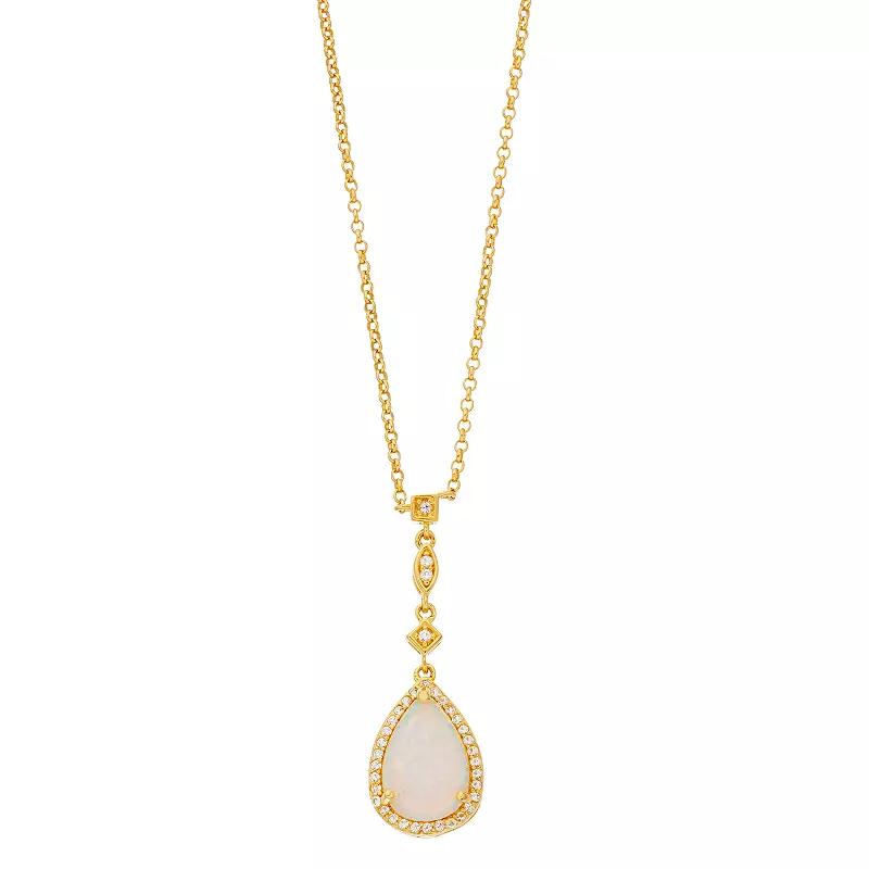 Gemminded 18k Gold Lab-Created Opal Pendant Necklace, Womens Gold Tone Product Image