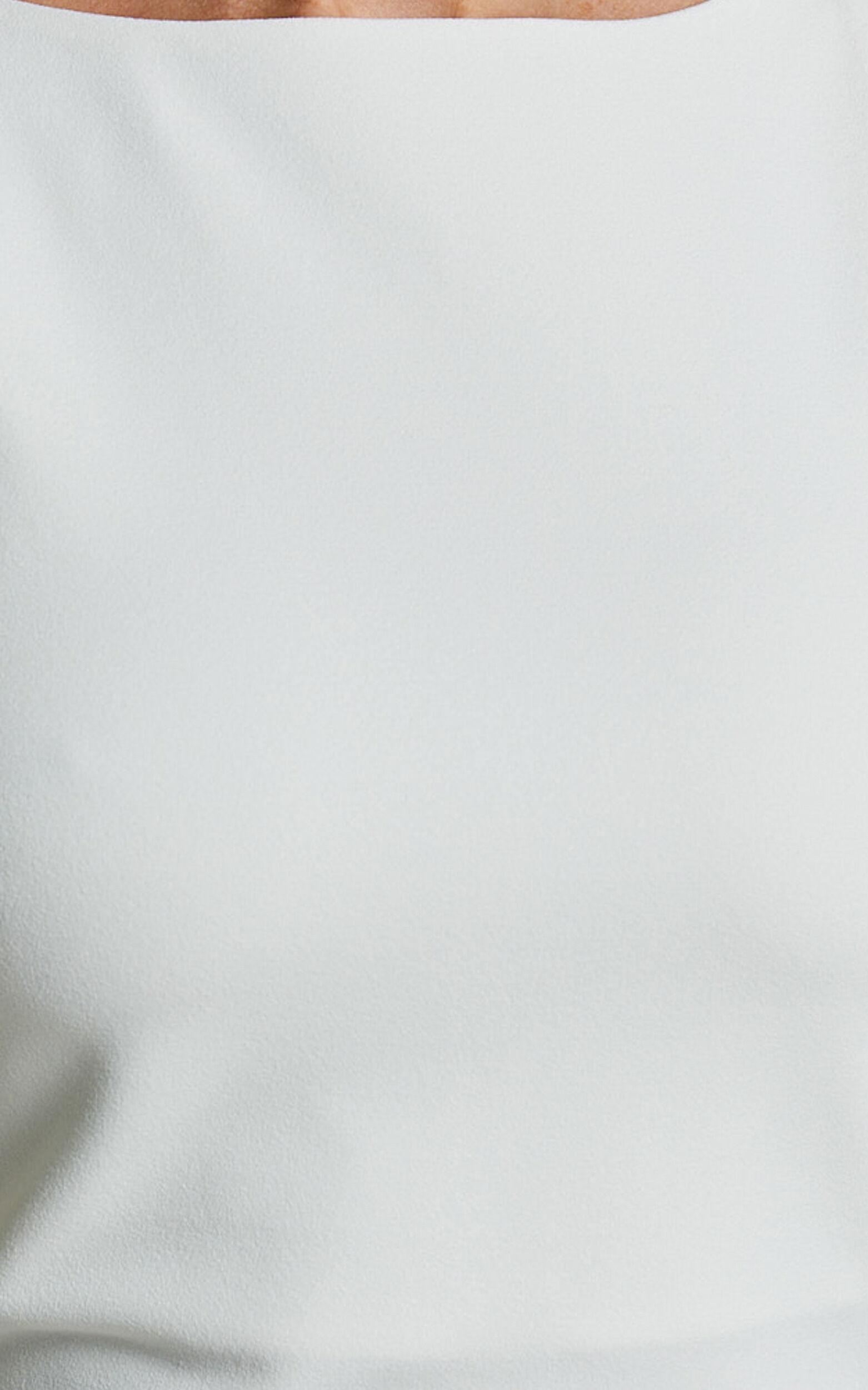 Indi Maxi Dress - Boat Neck Bodycon Dress in White Product Image