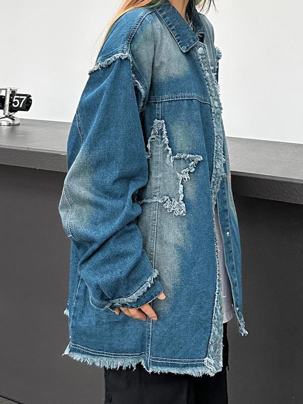 Washed Frayed Splice Jacket Product Image