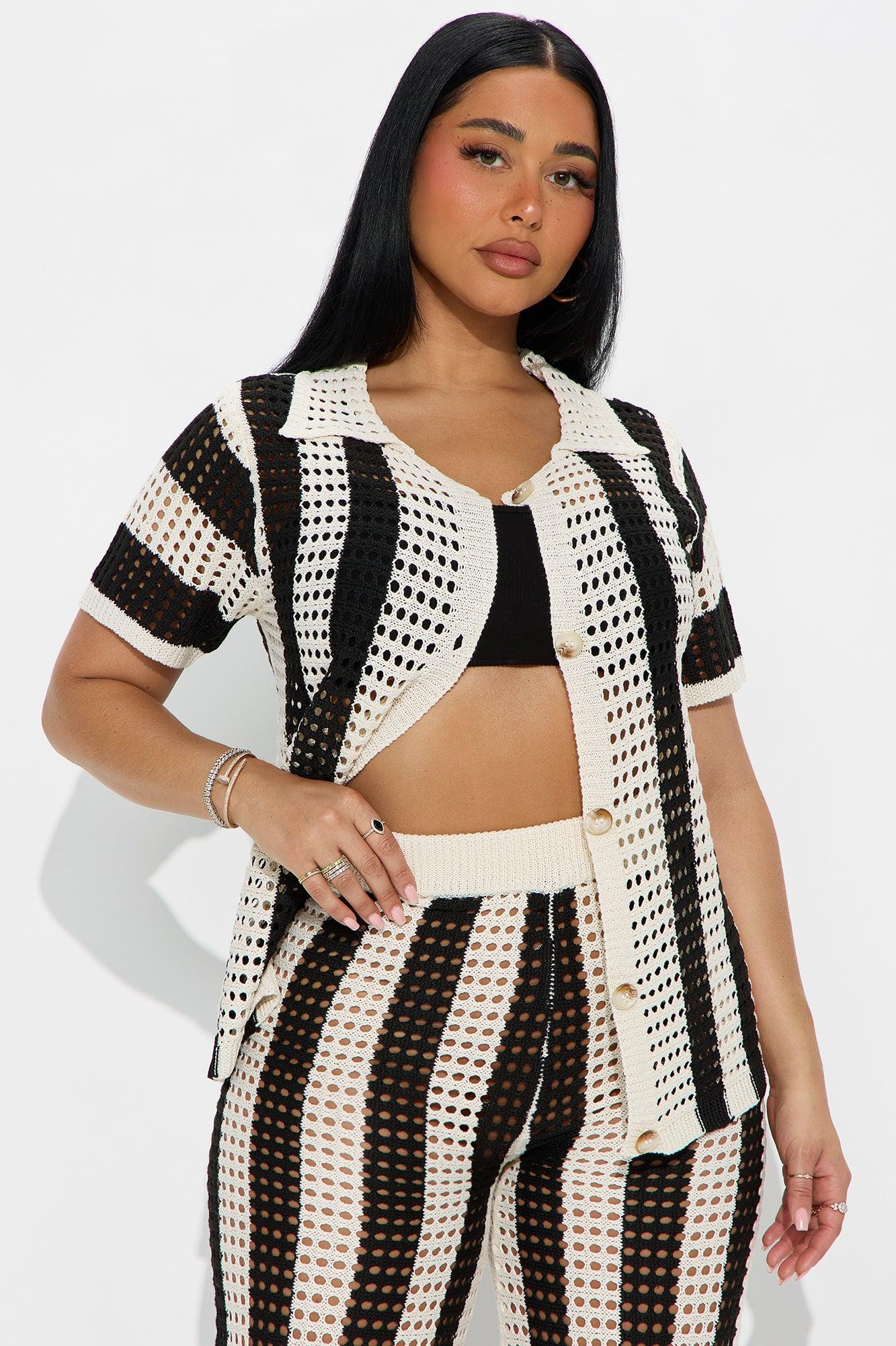 Hayden Crochet Pant Set - Black/combo Female Product Image