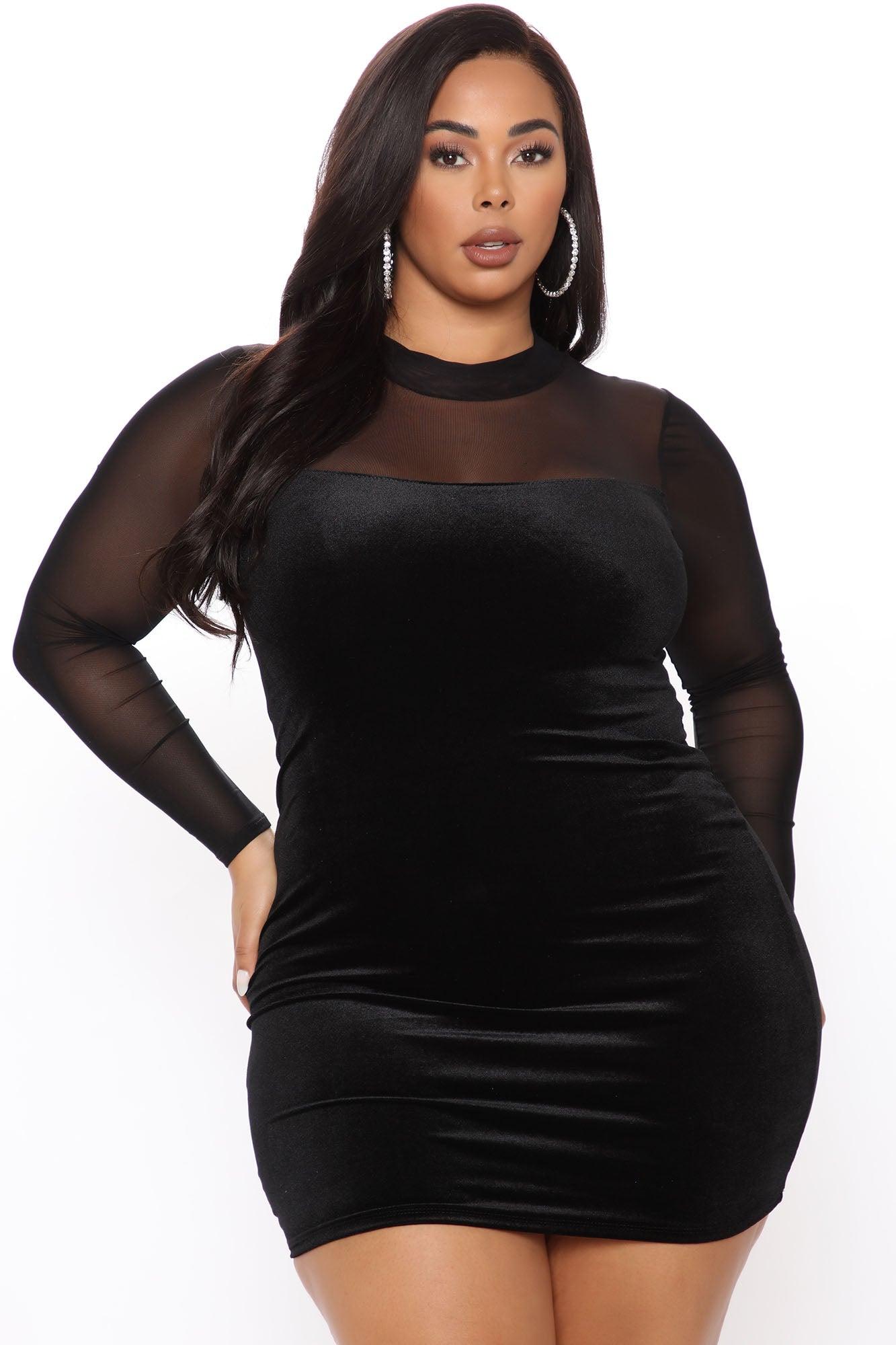 Sierra Velvet Mini Dress - Black Product Image