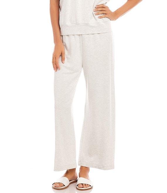 Karen Kane French Terry High-Rise Wide-Leg Pull-On Ankle Lounge Pants Product Image