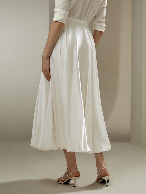 LILYSILK Womens Long Silk Skirt - Black Durable Silk - Flowing Snow Drop Skirt 14 Product Image