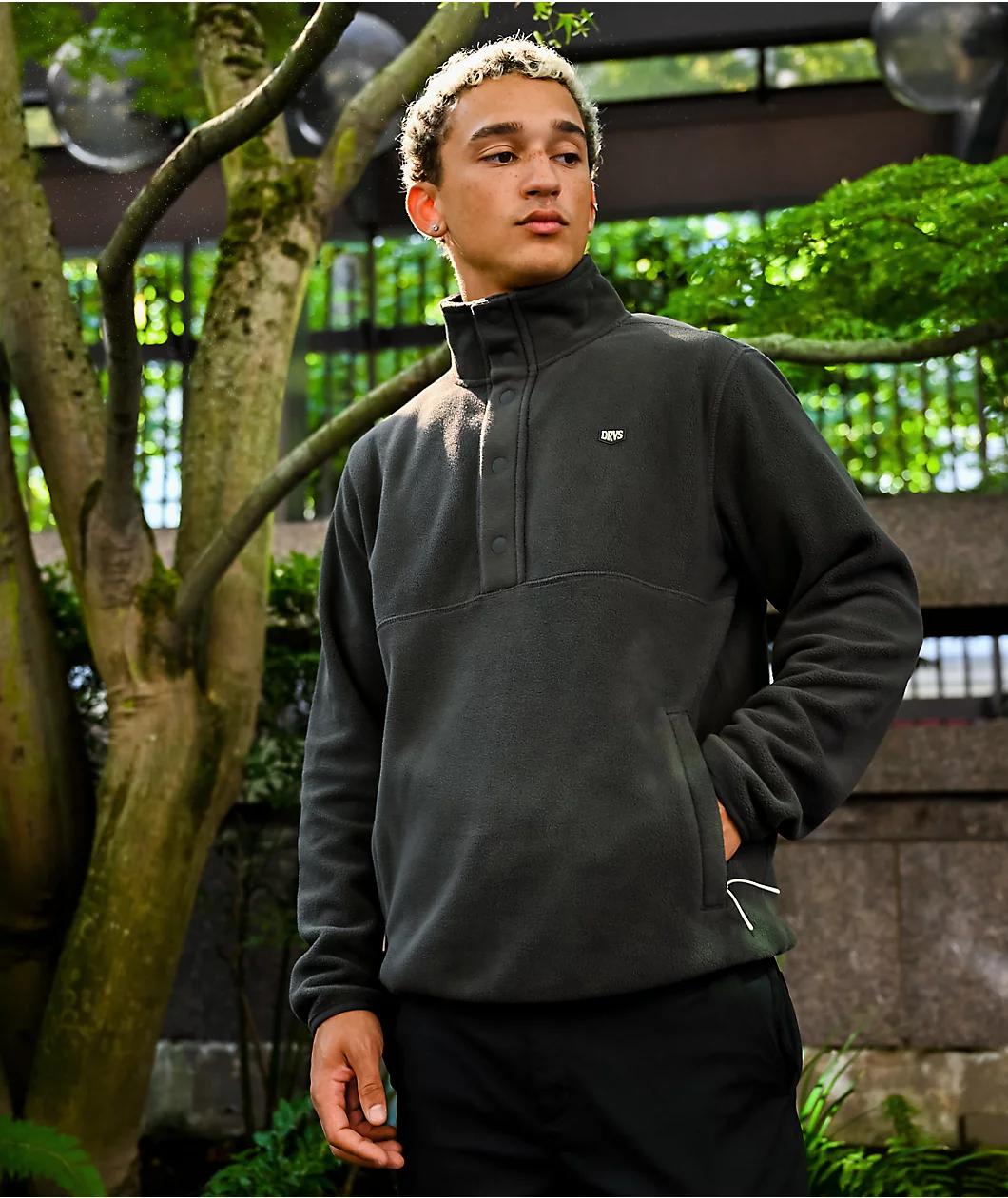 Dravus Echo Charcoal Tech Fleece Jacket Product Image