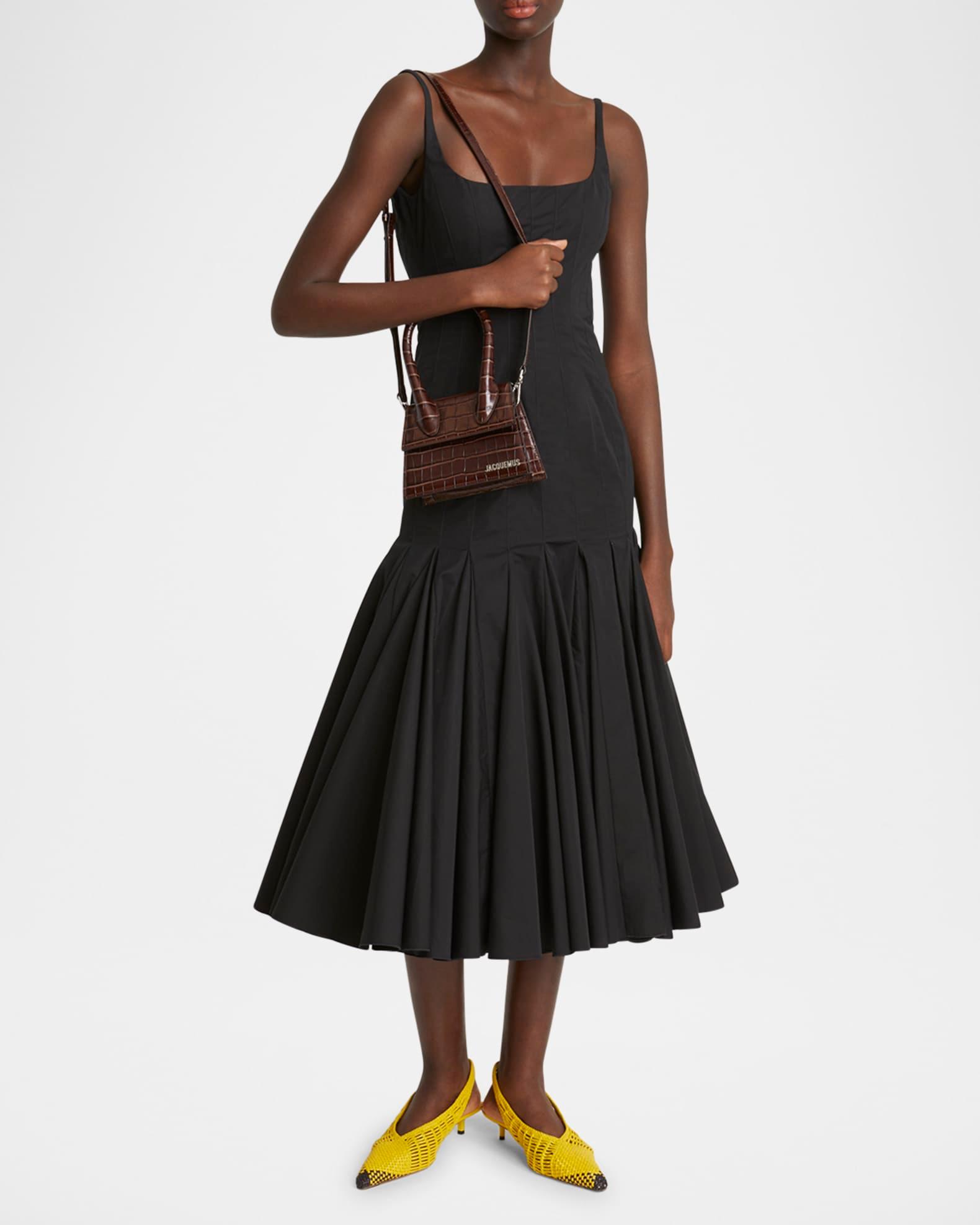 Le Chiquito Moyen Croc-Embossed Leather Top-Handle Bag Product Image