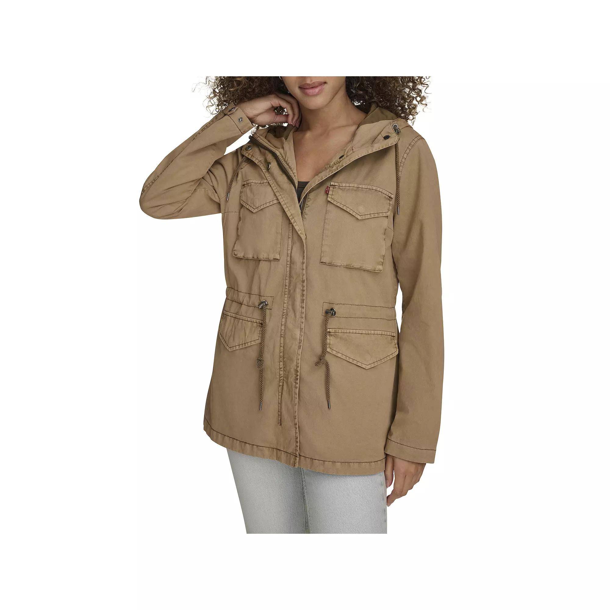 Womens Levis Lightweight Hooded Anorak Military Jacket Product Image