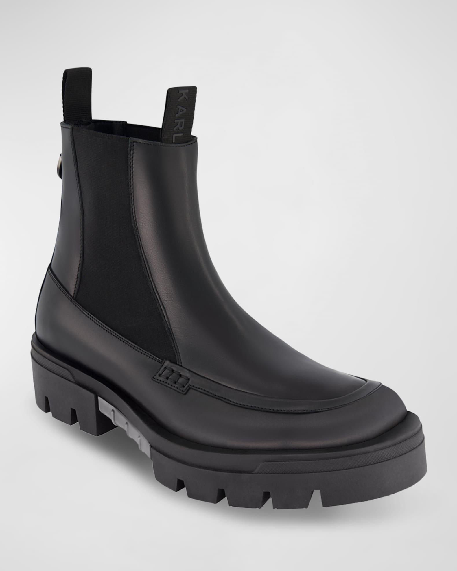 Men's Leather Apron Toe Chelsea Boots Product Image