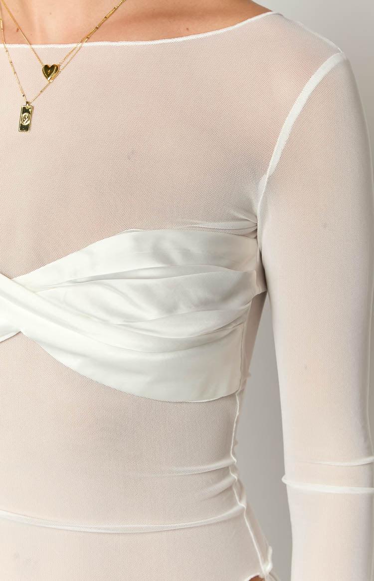 Alonza White Long Sleeve Top Product Image