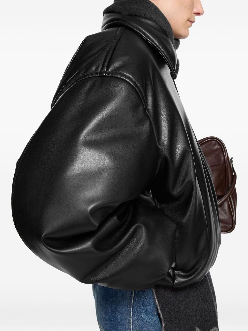 padded leather jacket Product Image