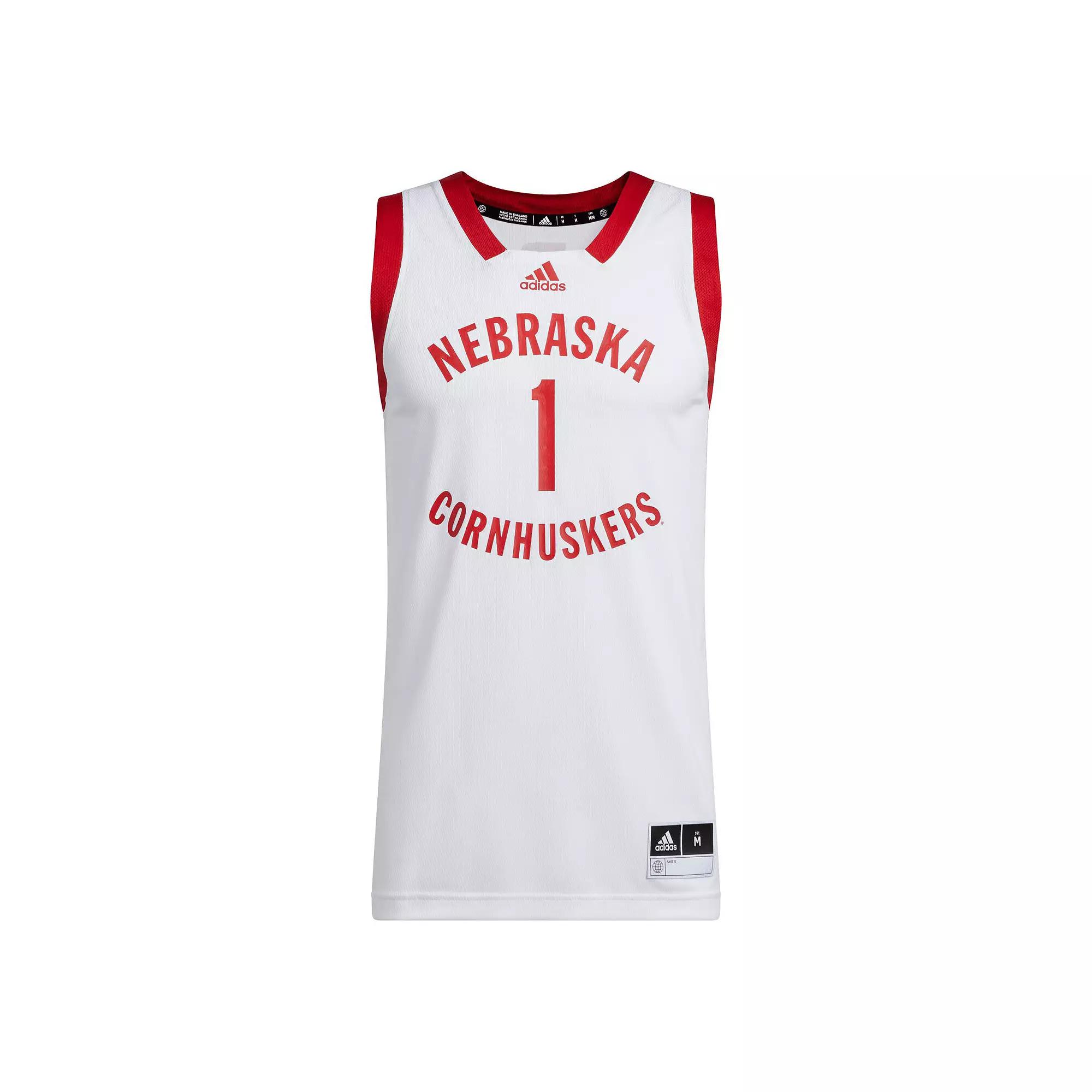 Men's adidas #1 White Nebraska Huskers Team Swingman Jersey,  Product Image