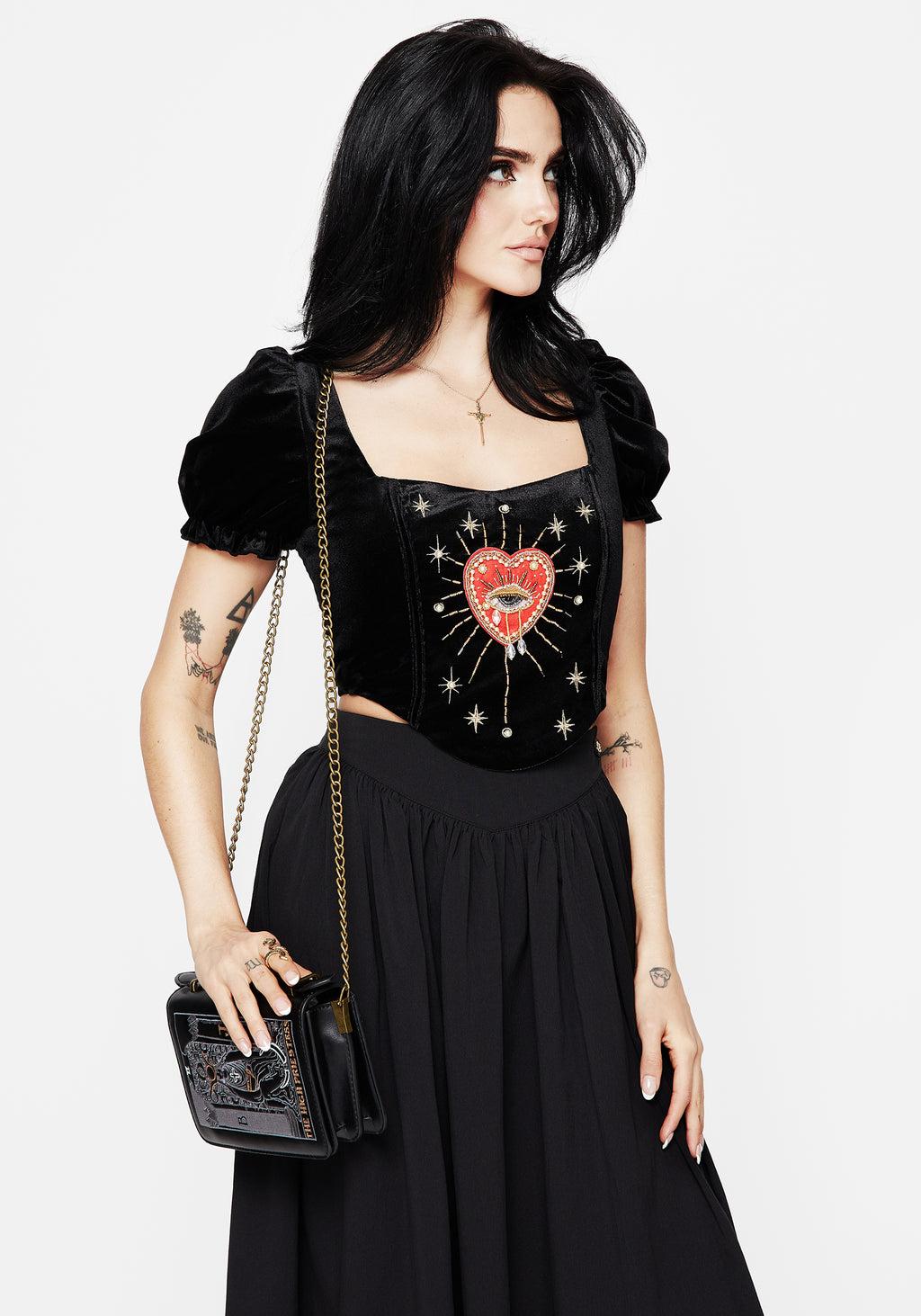 Ingrid Embroidered Applique Corset Top Product Image