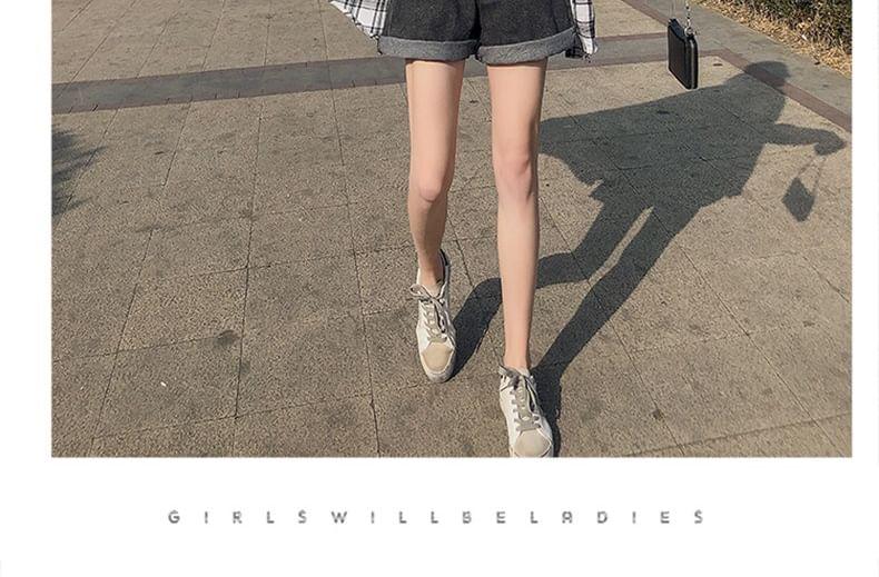 High Waist Denim Shorts Product Image