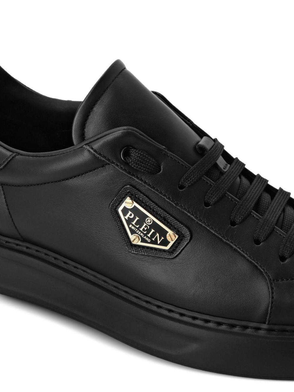 logo-plaque leather trainers Product Image