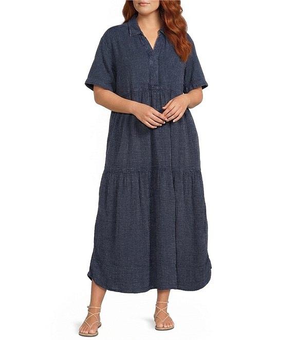 Westbound Plus Size Short Sleeve V-Neck Maxi Dress Product Image