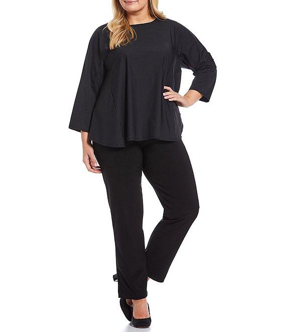 IC Collection Plus Size Stretch Knit Slim Leg Pull-On Pants Product Image
