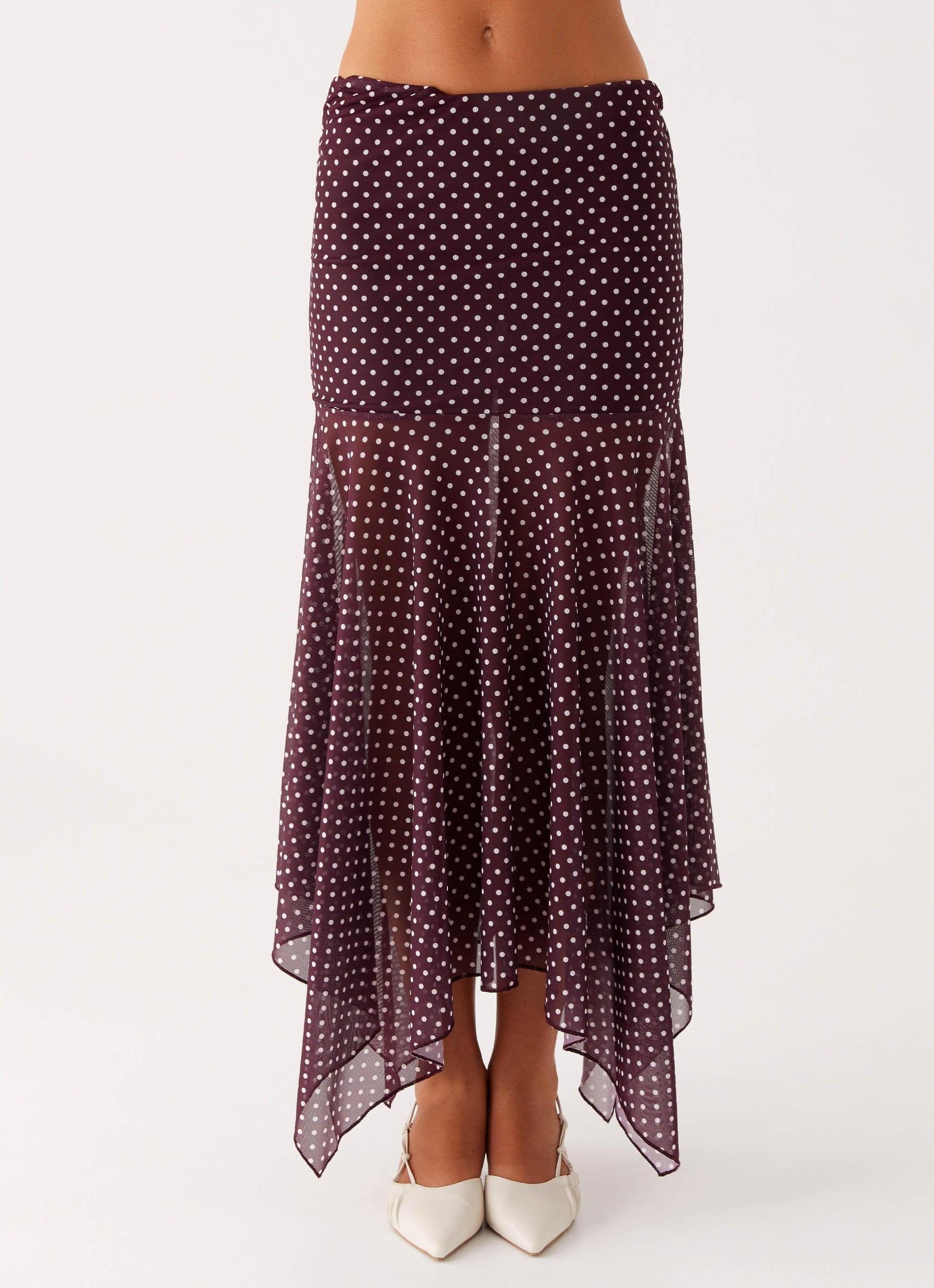 Buffy Maxi Skirt - Burgundy Product Image