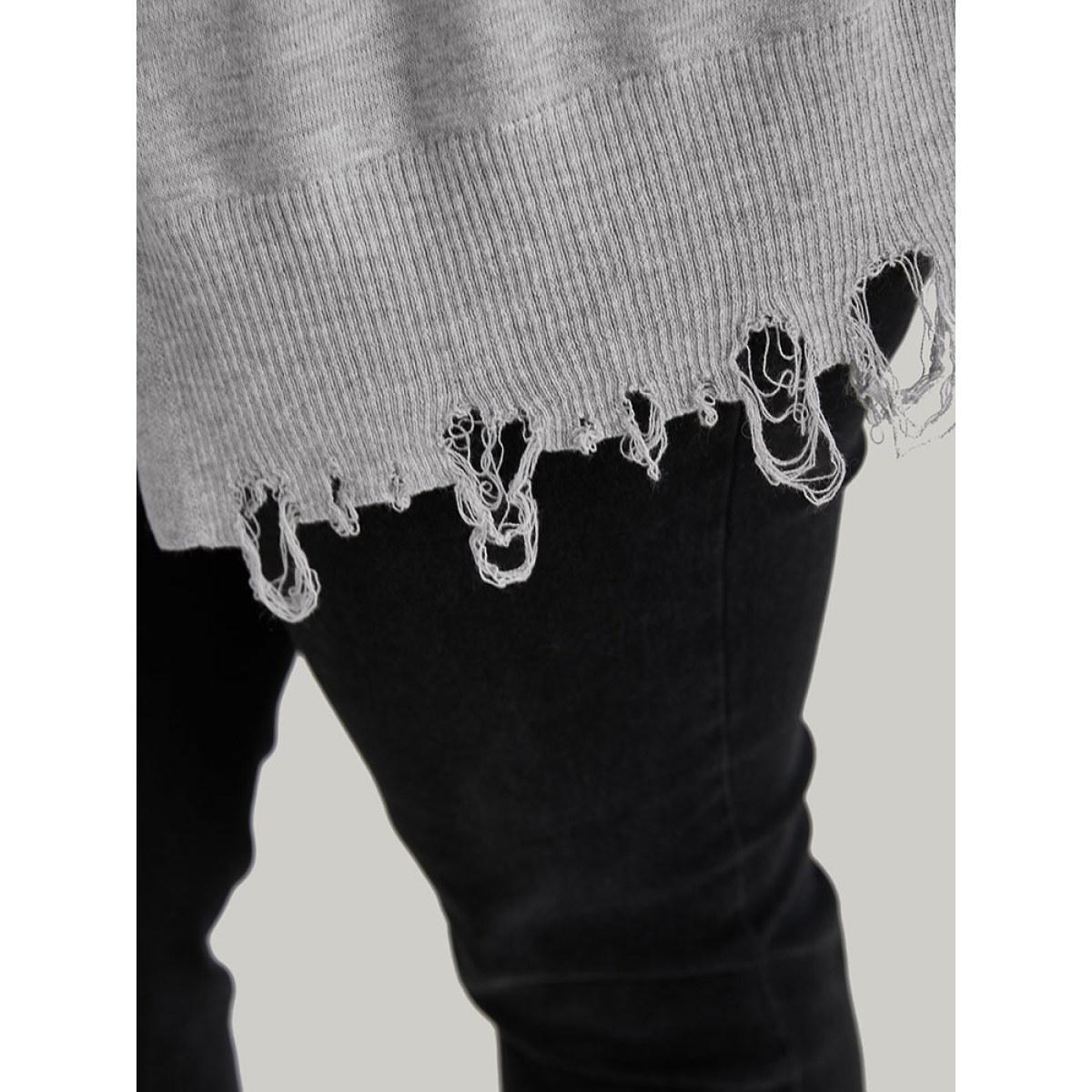 Plus Size Supersoft Essentials Solid Hooded Raw Hem Drawstring Cardigan LightGray Women Casual Loose Long Sleeve Dailywear Cardigans BloomChic 22-24/3X Product Image