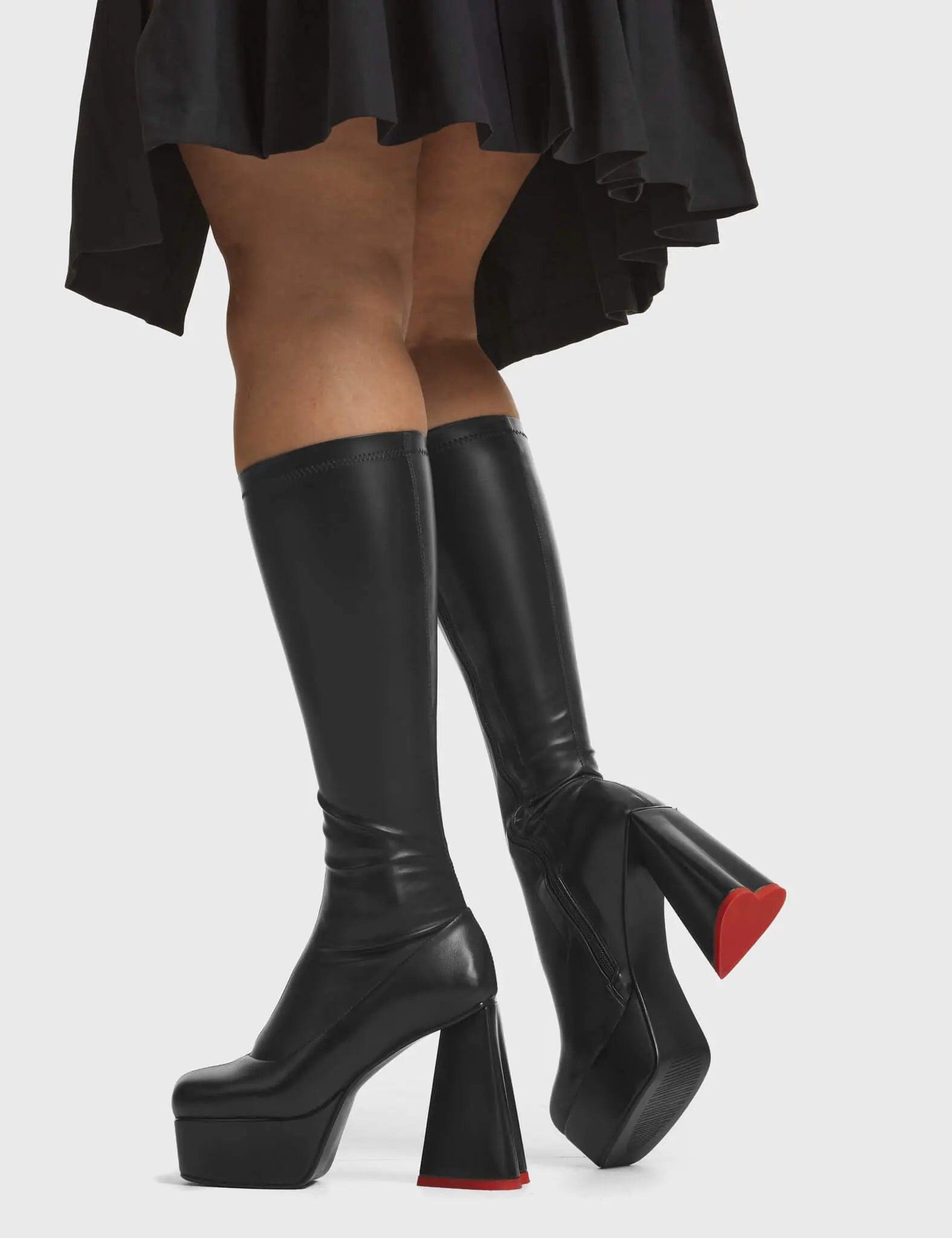 Sweet Talker Super Stretch Platform Knee High Boots Product Image