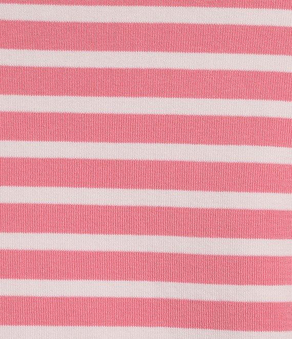 Lilly Pulitzer x Saint James Voissey Contrast Stripe Round Neck 3/4 Sleeve Fine Gauge Knit Sweater Product Image