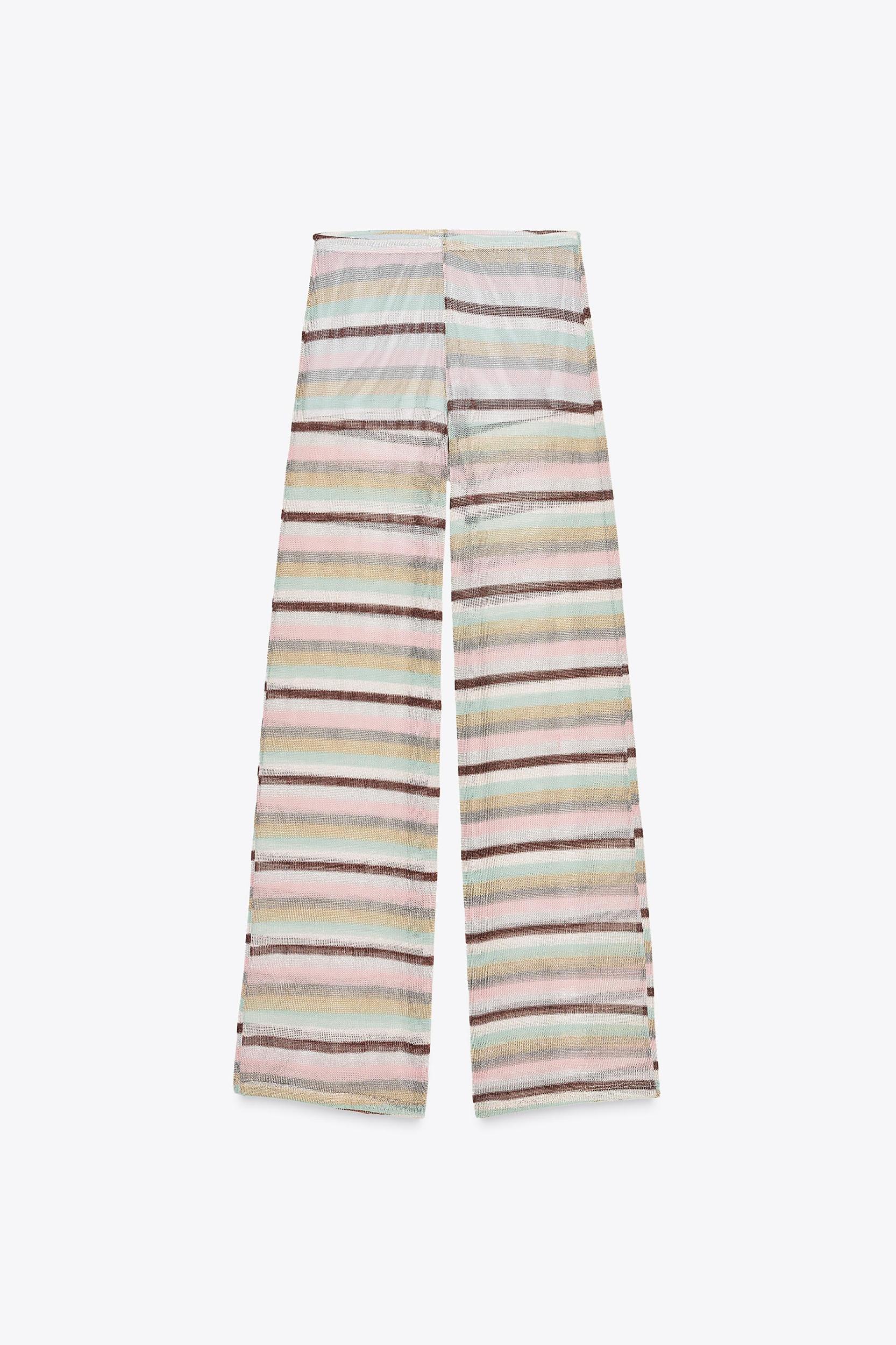 METALLIC THREAD STRIPED PANTS Product Image