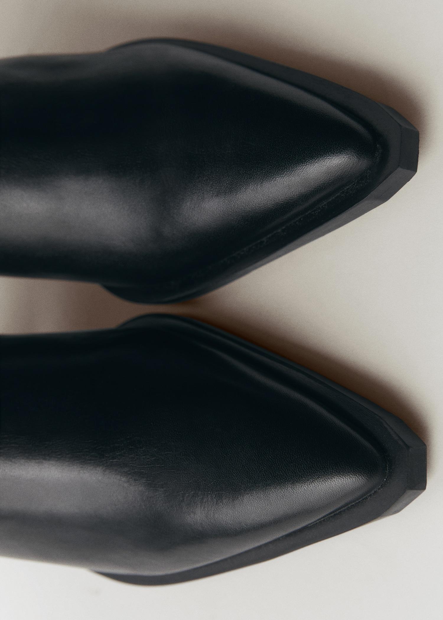 Leather pointed ankle boots - Women | MANGO USA Product Image