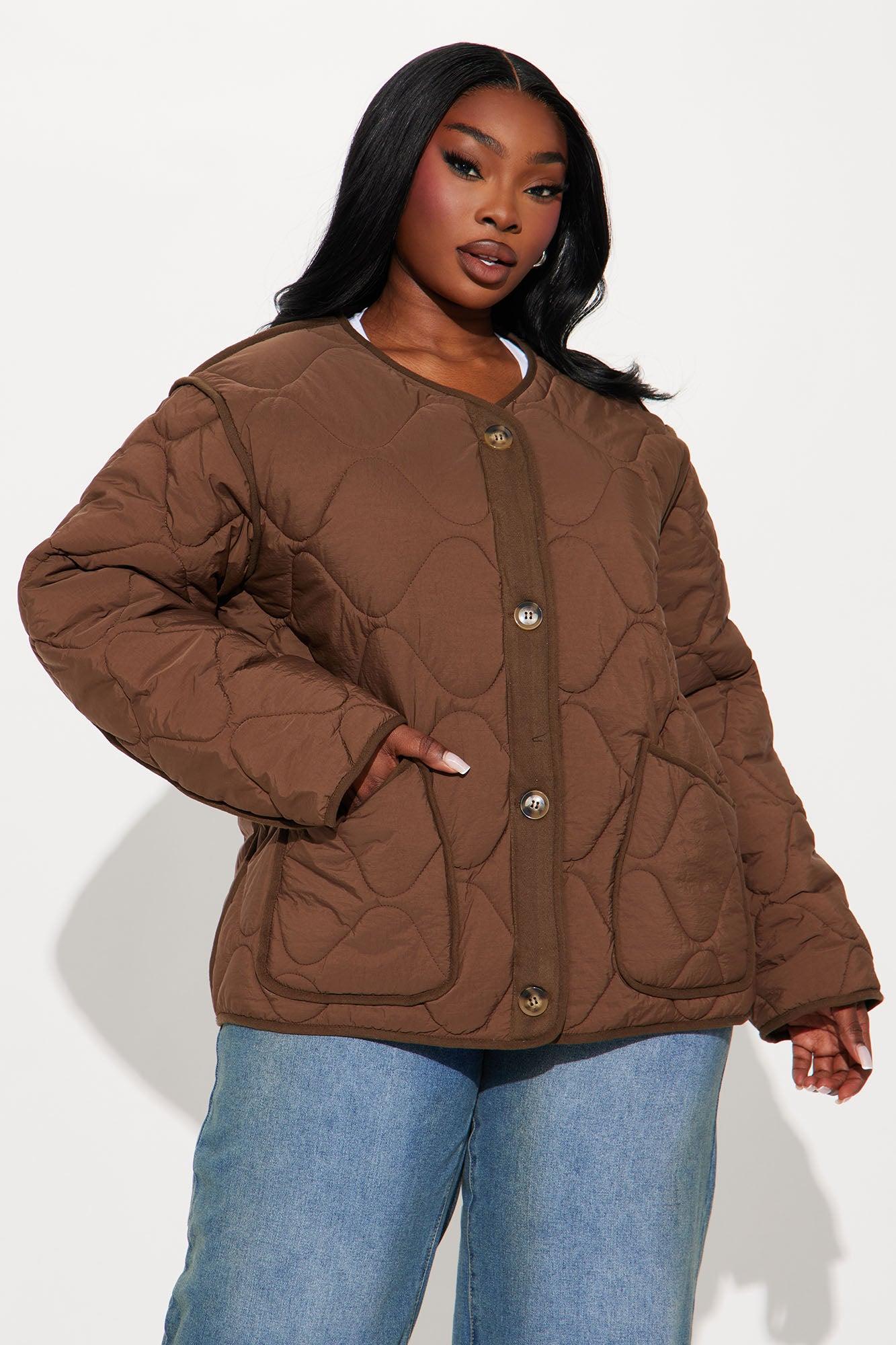Slope Days Quilted Lightweight Jacket - Chocolate Female Product Image