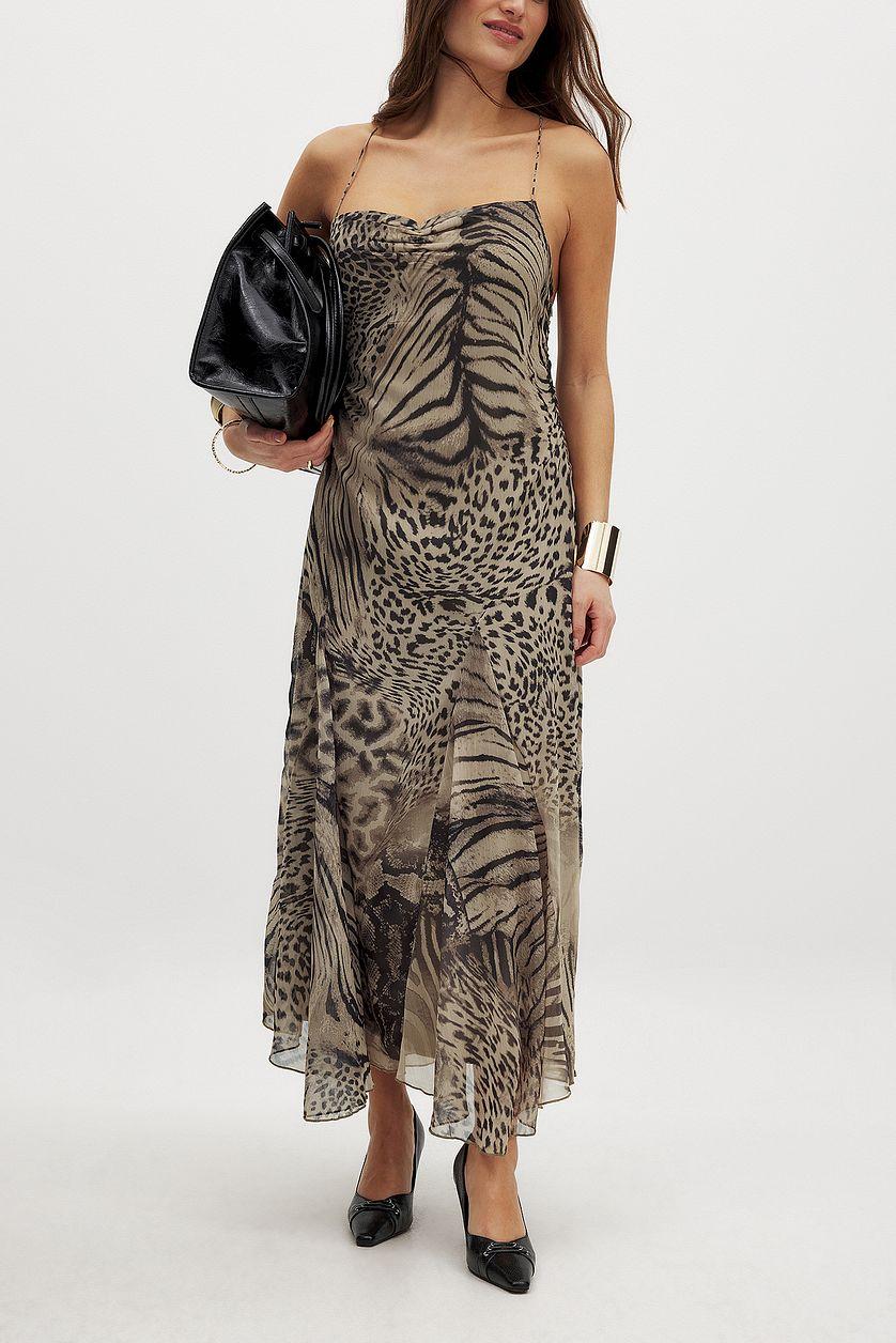 Chiffon Low Back Maxi Dress Product Image