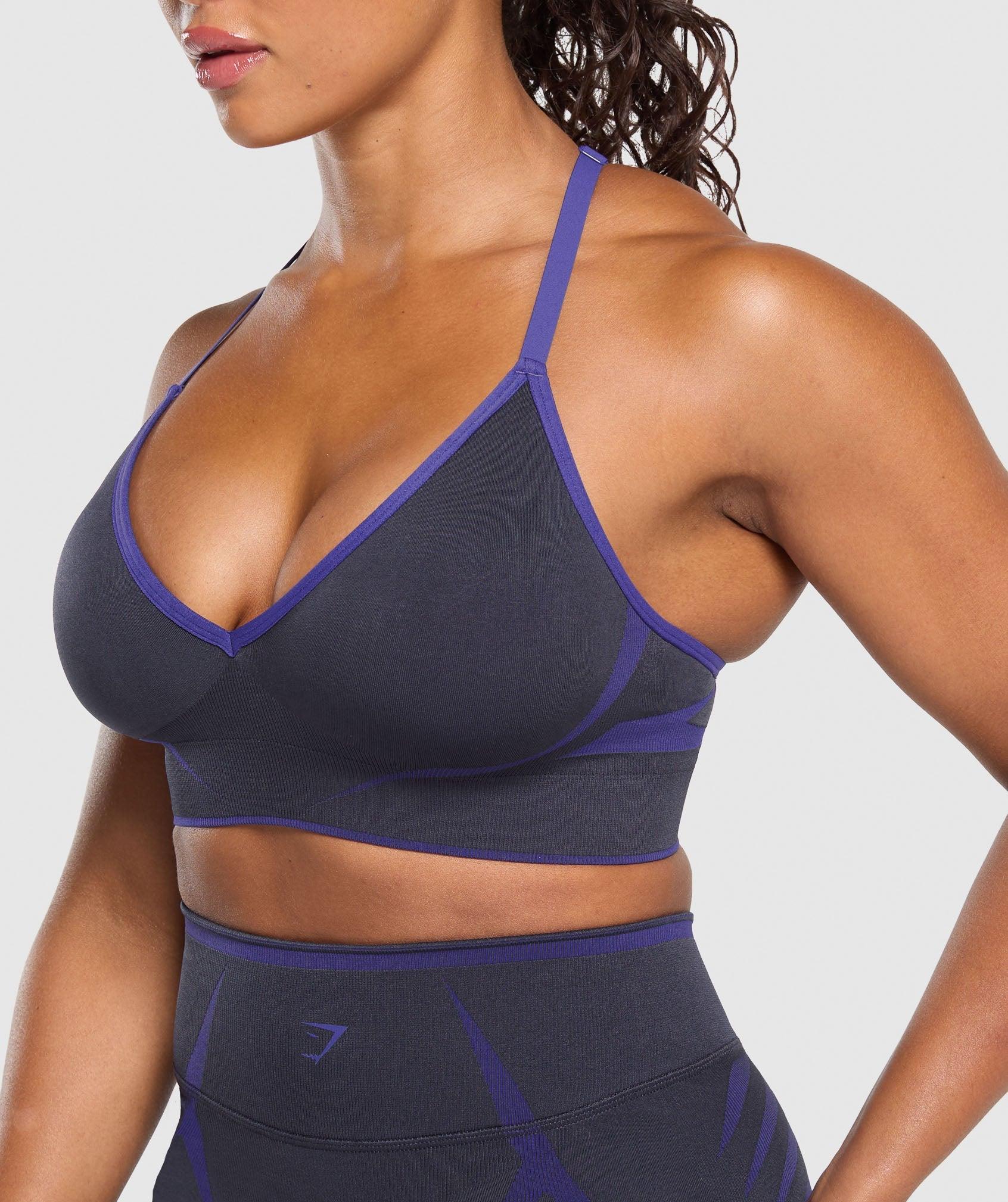 Gymshark Apex Lift  Seamless Sports Bra - Heavy Blue/Cobalt Purple Female Product Image
