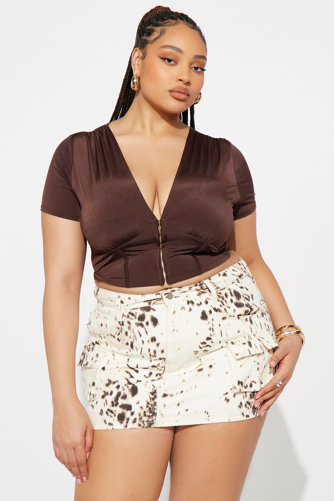 Taya Corset Top - Brown Female Product Image