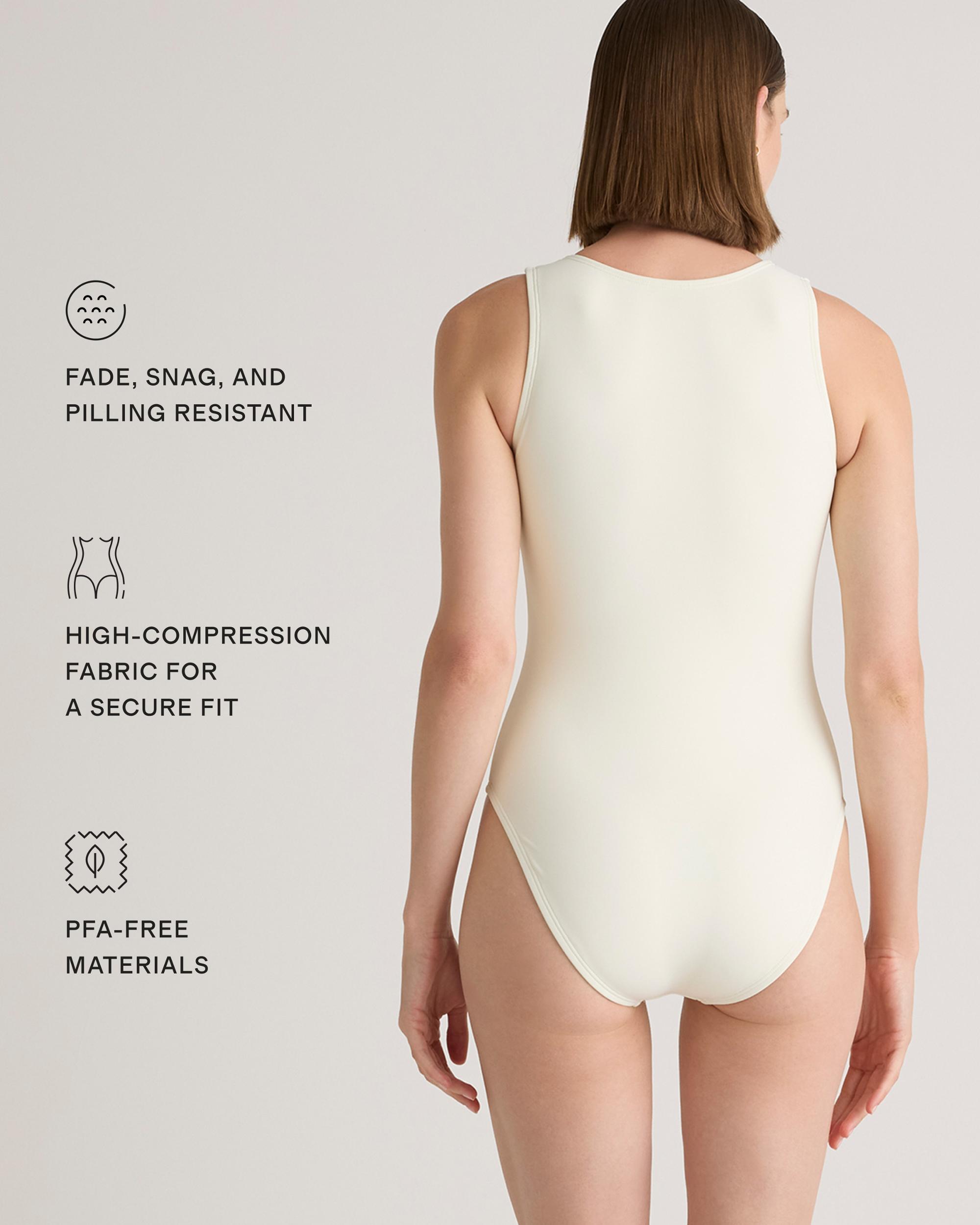 Quince | Women's Italian Zip-Front One-Piece Swimsuit Size XL, 78% Recycled Polyamide, 22% Spandex Product Image