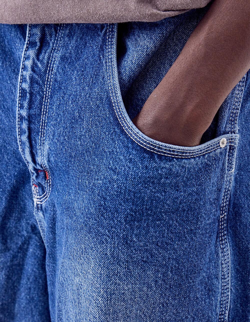 BDG Urban Outfitters Slouchy Wide Leg Mens Carpenter Shorts - INDIGO Product Image