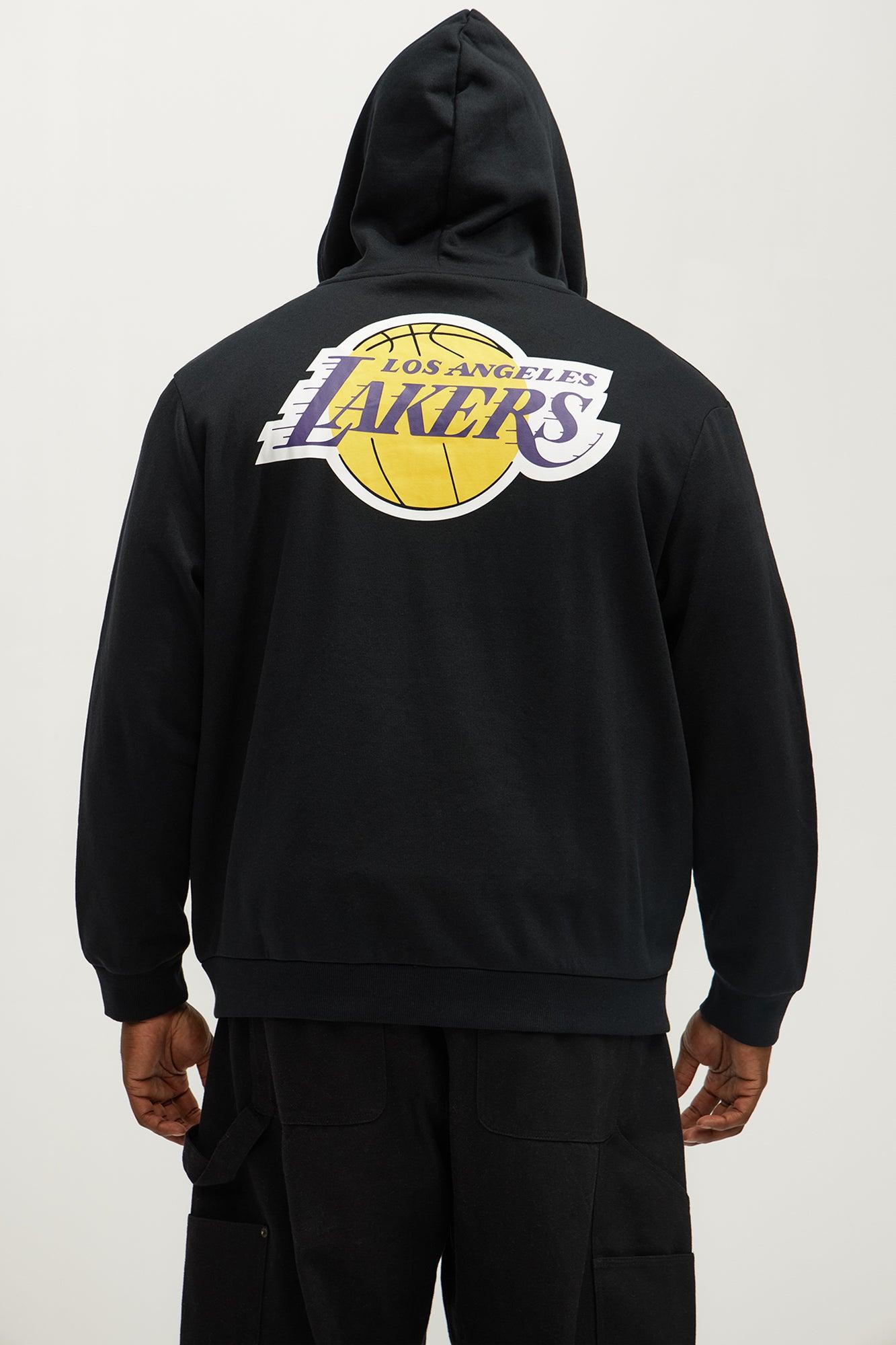 Lakers Bold Zip Up Hoodie - Black Product Image