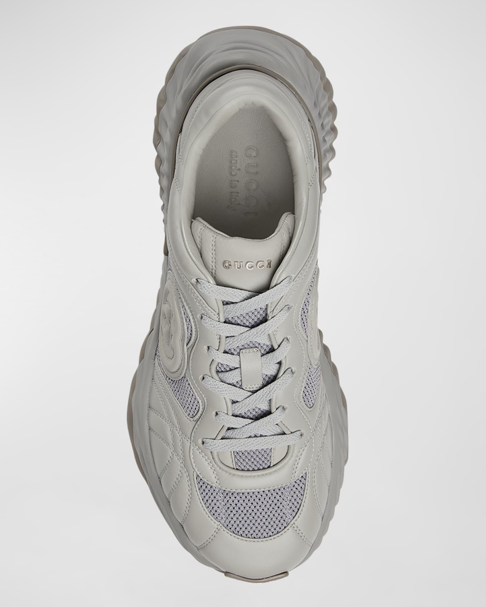 Men's Ripple Mesh and Leather Low-Top Sneakers Product Image