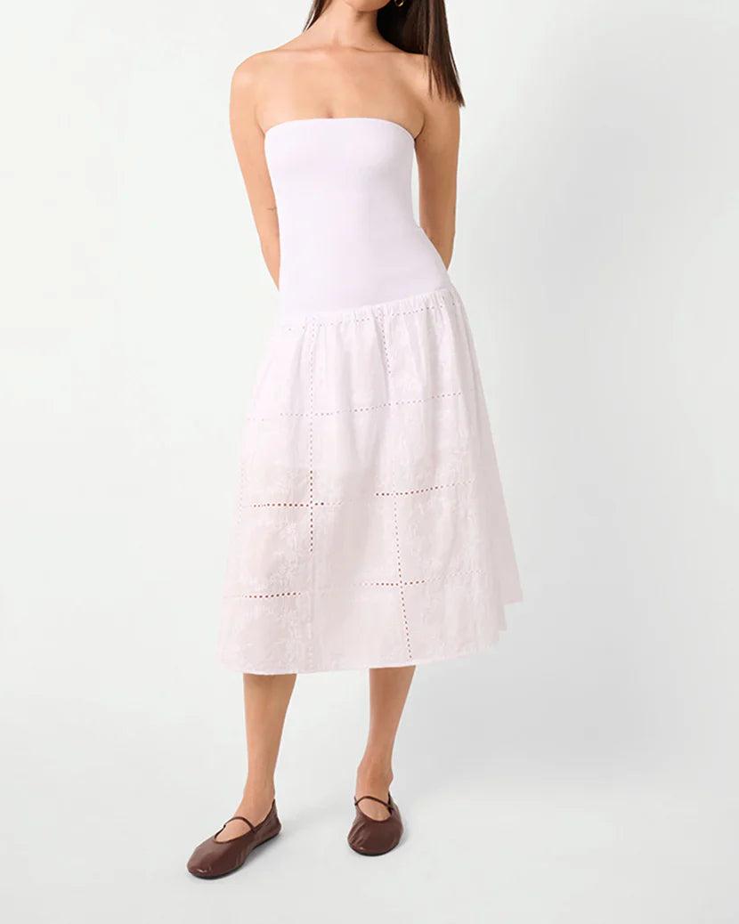 Ribbed Cotton Midi | White Product Image