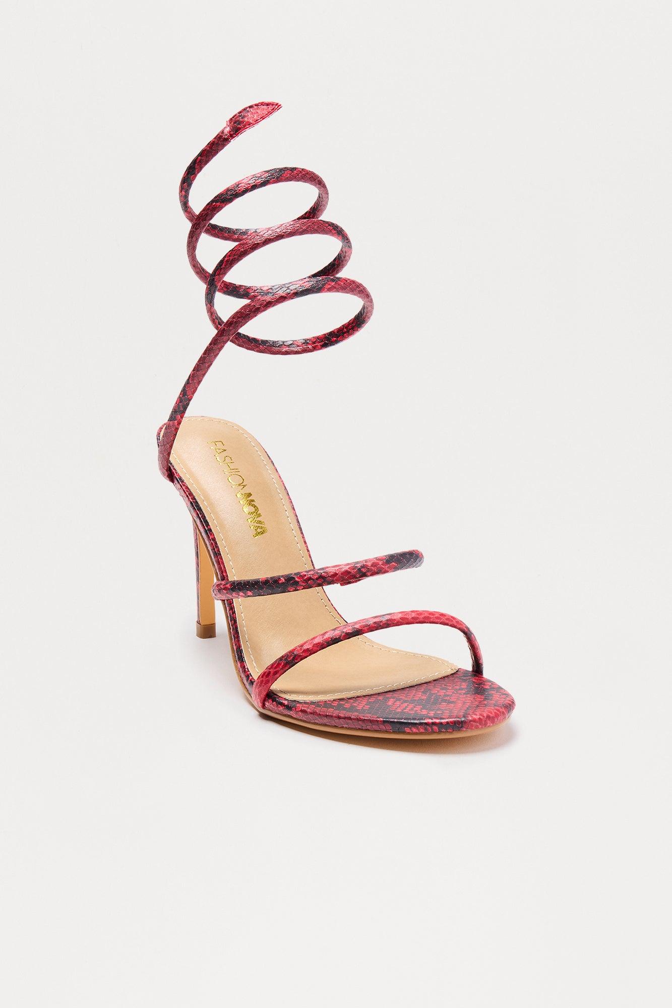 Paton Wrap Up Heels - Burgundy Female Product Image