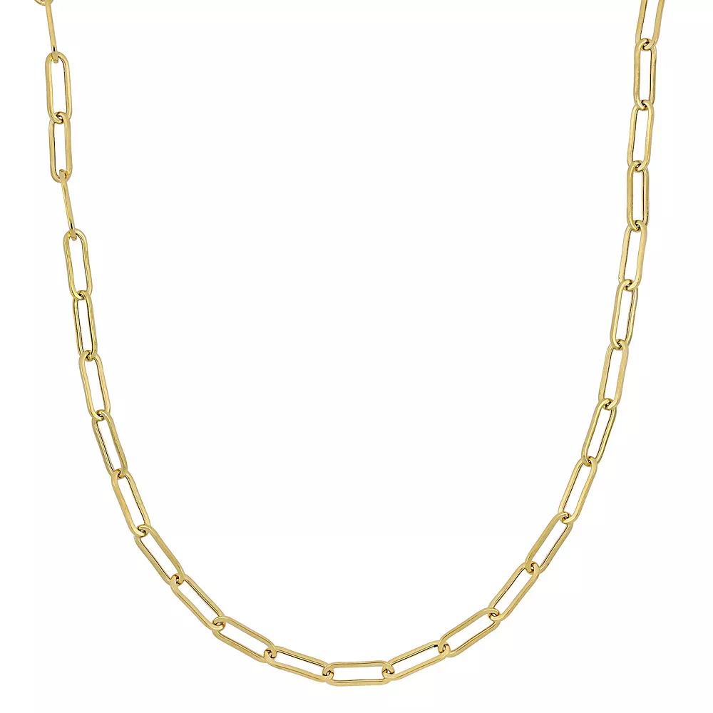 Stella Grace Mens 14k Gold Polished Paper Clip Chain Necklace Product Image