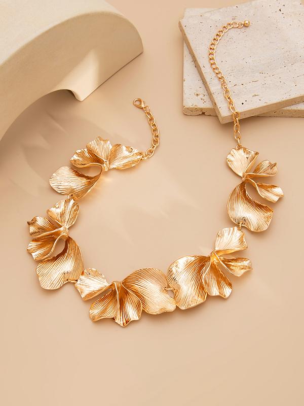 Flower Print Solid Color Necklaces Accessories Product Image