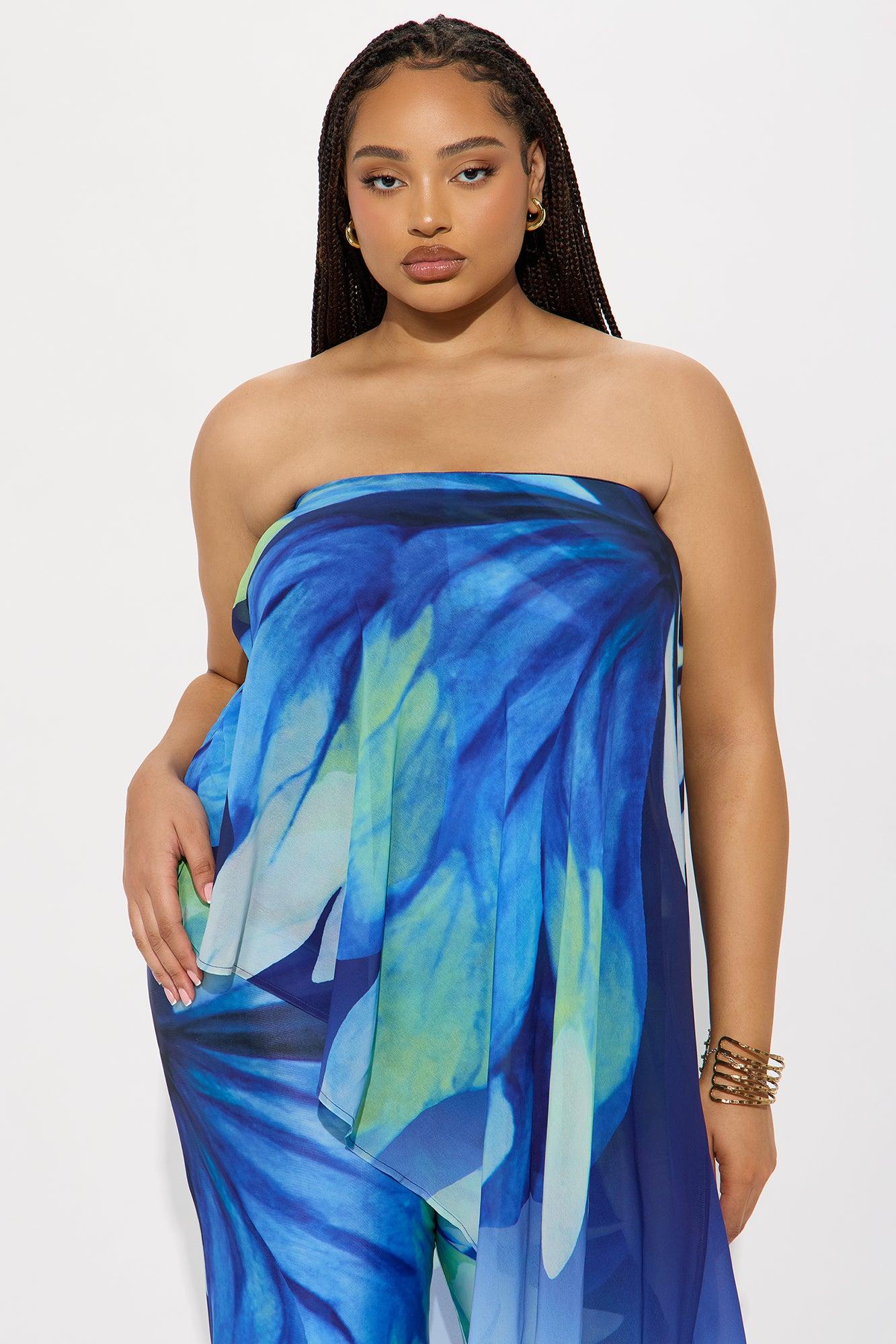 Danielle Flowy Floral Jumpsuit - Blue Female Product Image